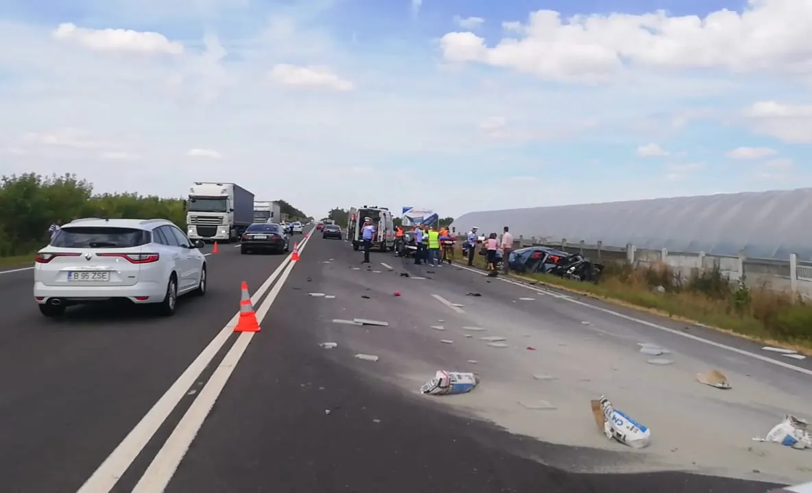 Accident pe un drum european din Dolj. O femeie a ajuns în stare gravă la spital. VIDEO